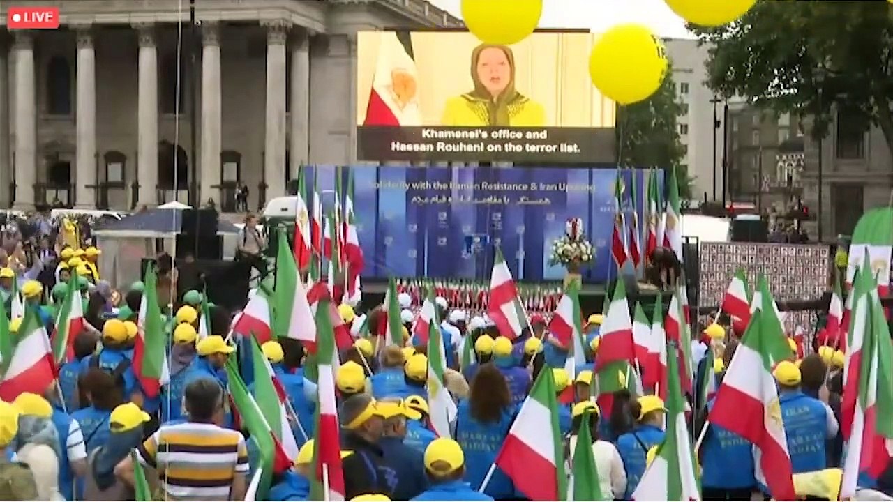 مظاهرة للمعارضة الإيرانية في لندن تطالب بفرض عقوبات شاملة على نظام الملالي
