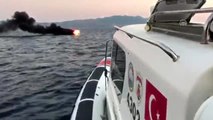 Bodrum'da tekne yangını