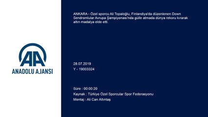 Özel sporcu Ali Topaloğlu'ndan dünya rekoru