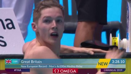 Gwangju 2019 : La Grande-Bretagne crée la surprise au relais 4 x 100 m 4 nages masculin