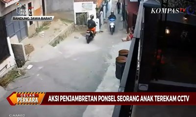 Aksi Jambret Ponsel Terekam CCTV