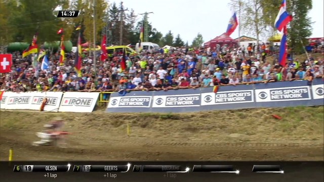 Thomas Olsen passes Tom Vialle - MX2 Race 2 - MXGP of Czech Republic 2019