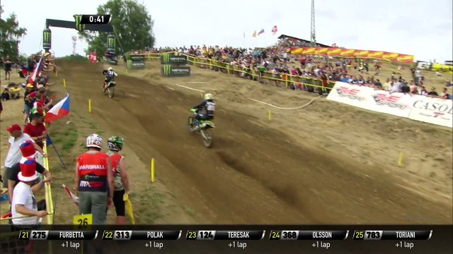Adam Sterry passes Henry Jacobi - MX2 Race 2 - MXGP of Czech Republic 2019