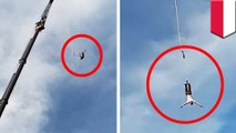 Tali bungee jumping putus saat pria ini melompat, tulang punggungnya patah - TomoNews
