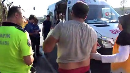 Otomobilde bir anda alevler parladı, baba ile oğlu ölümden döndü