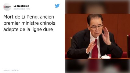 Chine : Hommages à Li Peng, le « boucher de Pékin » artisan de la répression de Tiananmen