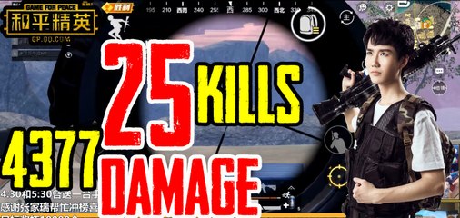 奇怪君和平精英：带粉丝上分，25杀4377输出464治疗量吃鸡Pubg MobileGame For Peace