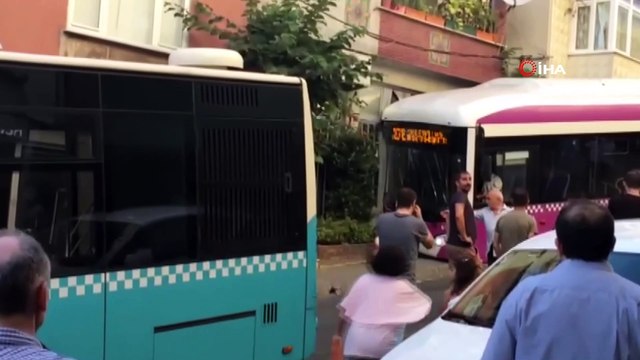 Freni boşalan halk otobüsünün iş yerine girme anı kamerada