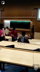 Stray cow walks into IIT Bombay class