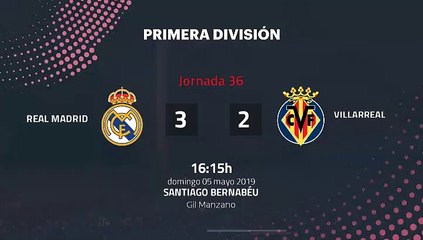 Resumen partido entre Real Madrid y Villarreal Jornada 36 Primera División