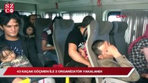 Çanakkale'de 43 kaçak göçmen ile 2 organizatör yakalandı