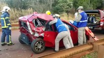Duas mulheres ficam feridas em acidente na PR-486, em Cascavel