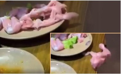 കഷ്ണമാക്കി വെച്ച മേശയില്‍ നിന്ന് ചാടിപ്പോകുന്ന വീഡിയോ | Oneindia Malayalam