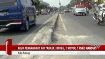 Truk Pengangkut Air Tabrak 3 Mobil, 1 Motor, 1 Ruko Hancur