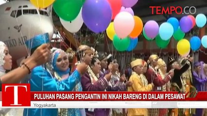 Puluhan Pasang Pengantin Ini Nikah Bareng di Dalam Pesawat