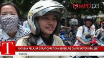 Ratusan Pelajar Corat-Coret dan Berselfie di Atas Motor Usai UN