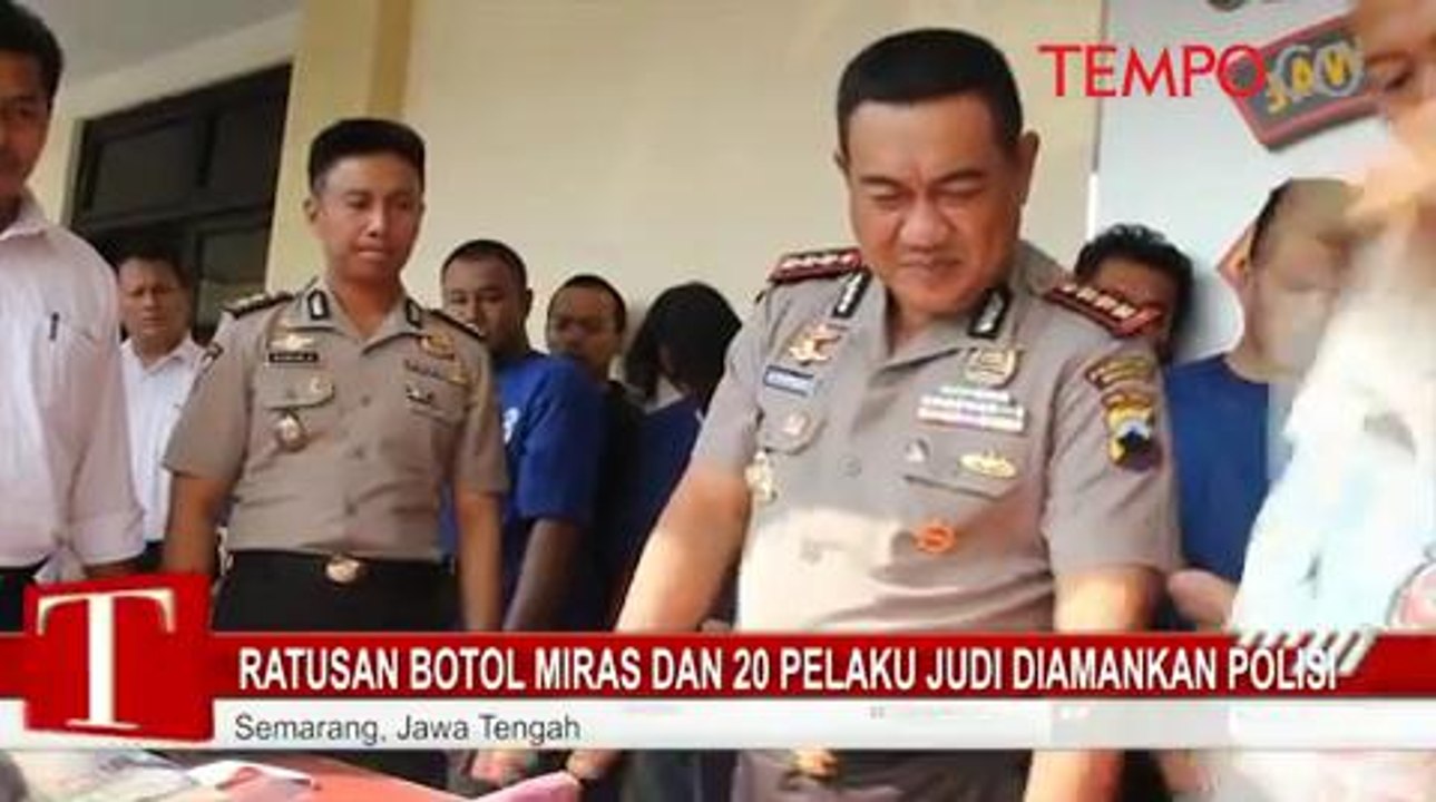 Ratusan Botol Miras dan 20 Pelaku Judi Diamankan Polisi
