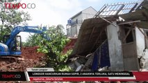 Longsor Hancurkan Rumah Sopir, 2 Anaknya Terluka, Satu Meninggal