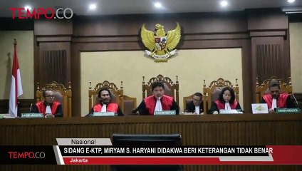 Sidang E-KTP, Miryam S. Haryani Didakwa Beri Keterangan Tidak Benar