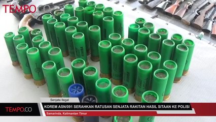 Korem ASN/091 Serahkan Ratusan Senjata Rakitan Hasil Sitaan ke Polisi