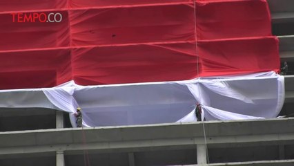 Sambut HUT RI, Kota Tangerang Kibarkan Bendera Merah Putih Raksasa