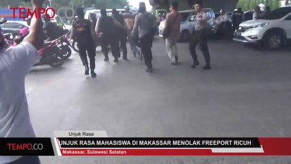 Unjuk Rasa Mahasiswa di Makassar Menolak Freeport Ricuh