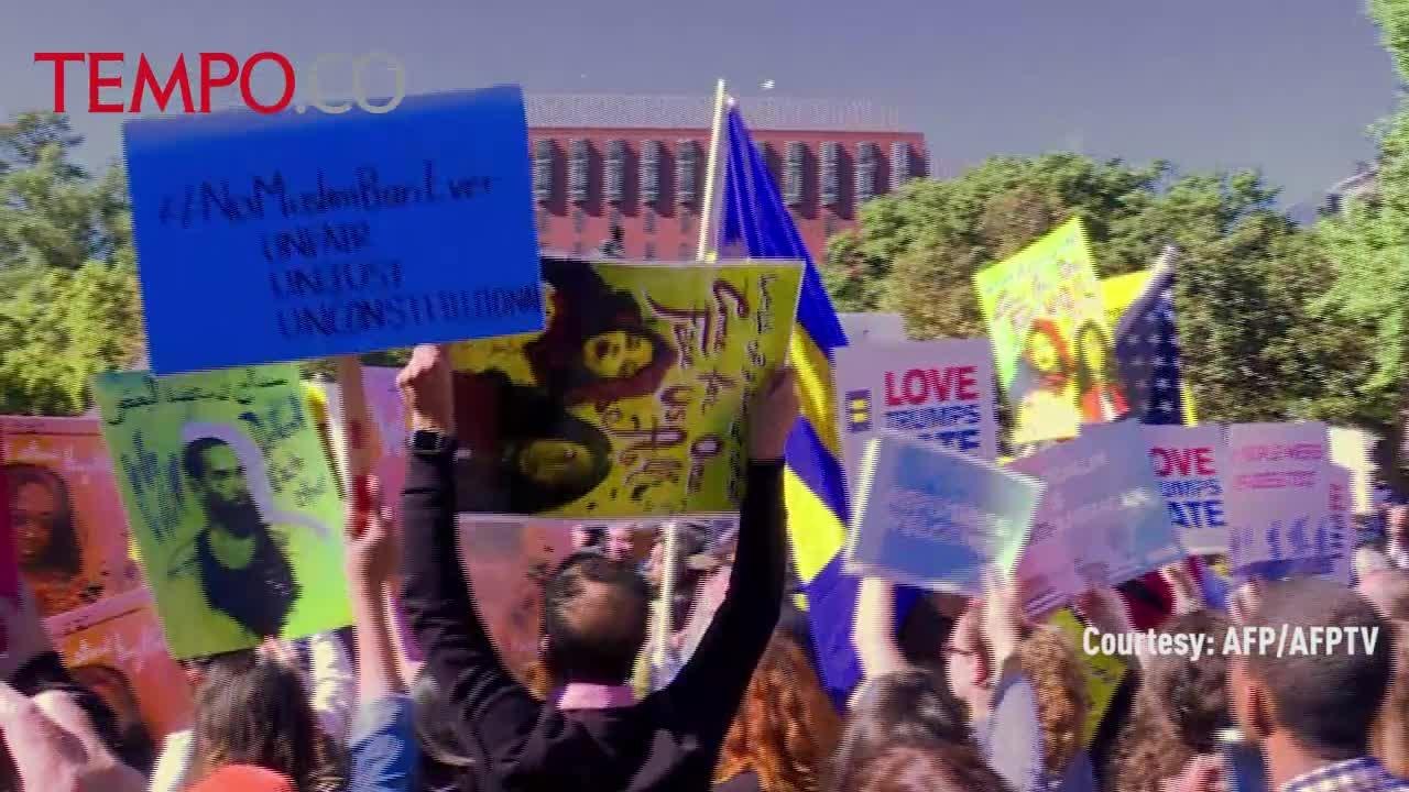 Larang Warga 7 Negara Masuk Amerika Donald Trump Didemo