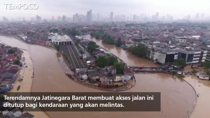 Video Drone: Ciliwung Meluap, Jatinegara Barat Terendam Banjir