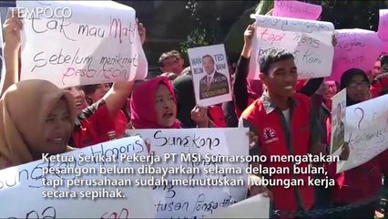 EKS KARYAWAN SEVEL DEMO TUNTUT PESANGON