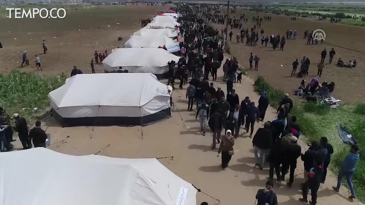 Ribuan Warga Palestina Gelar Aksi Great March of Return