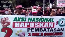 Penjual Pulsa se-Jabar Demo Protes Aturan 3 SIM 1 NIK