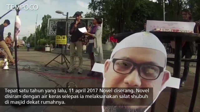 Puluhan Aktivis HAM Gelar Aksi Damai 1 Tahun Penyerangan Novel