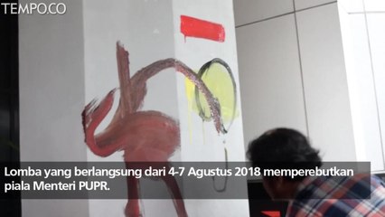 Sambut Asian Games 2018, Lomba Mural Gunakan Tiang Tol