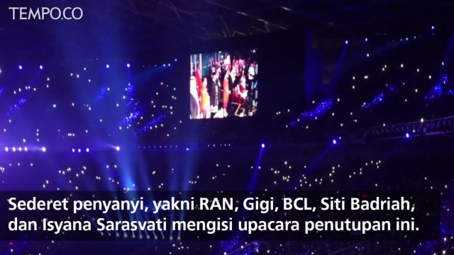Meriahnya Upacara Penutupan Asian Games 2018 di Tengah Hujan