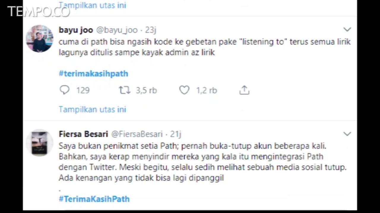 Path Ditutup, Netizen Bikin Tagar #terimakasihPath