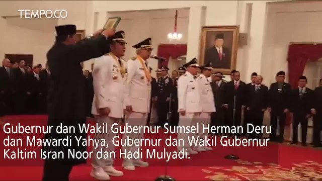 Joko Widodo Melantik Gubernur Sumsel dan Kaltim
