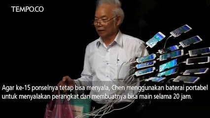 Main Pokemon Go, Kakek Ini Gunakan 15 Ponsel