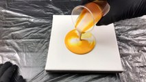 Einfaches Acryl gießen mit 2 Farben - Indischgelb und Weiß - ohne Silikon