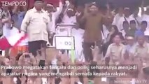 Aksi Prabowo Pukul Podium Saat Kampanye Ditenangkan Amien Rais