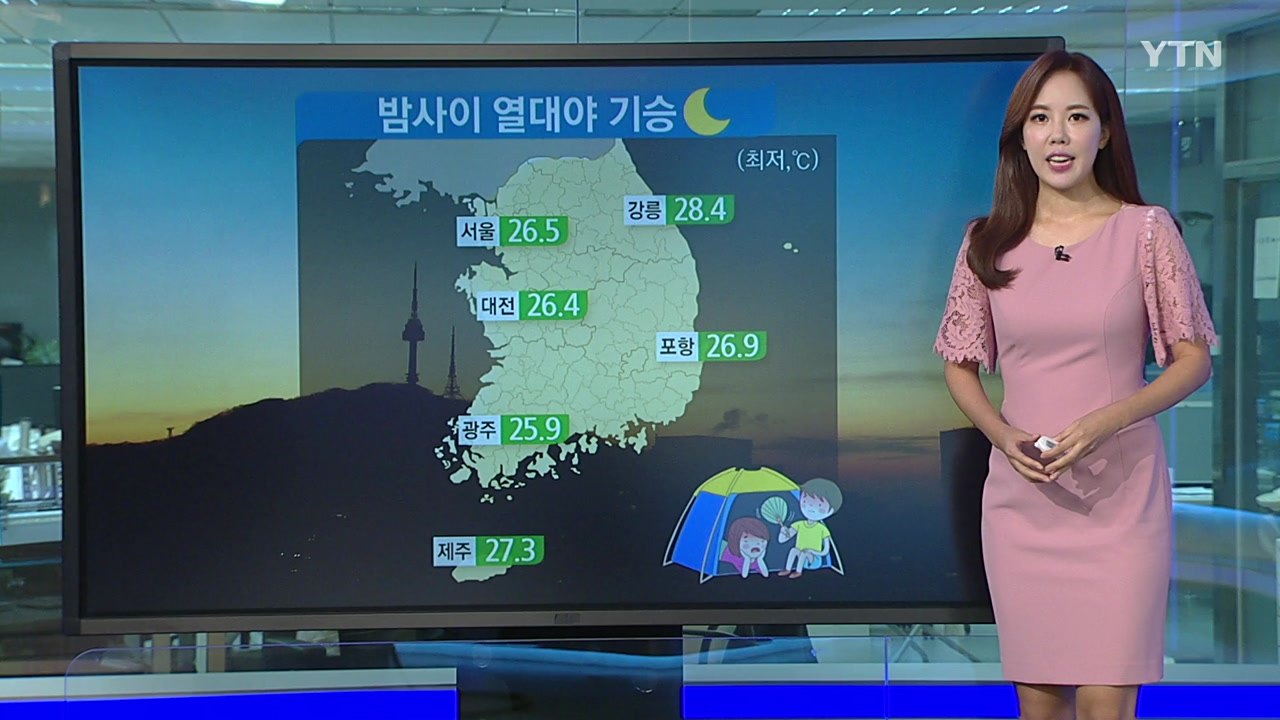 [날씨] 폭염특보 속 열대야 기승, 낮엔 찜통더위...중부 소나기 / YTN
