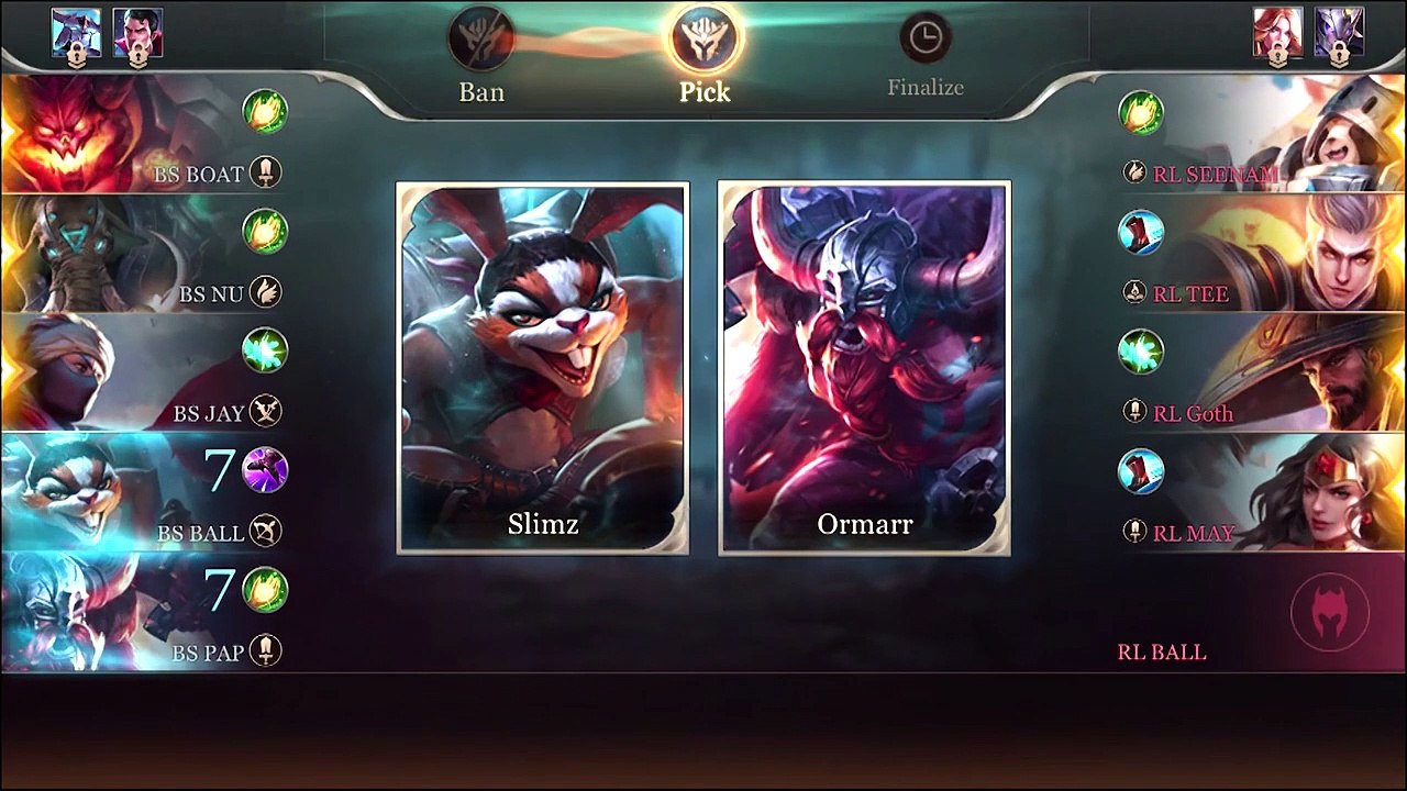 King of Gamers (RoV) Full Match การแข่งขันรอบ 8 ทีมสุดท้ายคู่ระหว่าง Bat Sucker VS Raw Lion