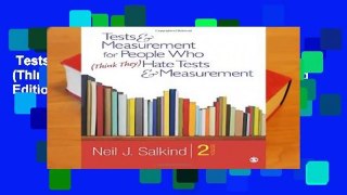 Tests   Measurement for People Who (Think They) Hate Tests   Measurement: Second Edition Complete