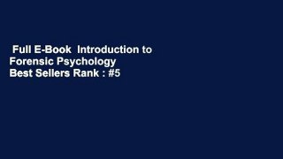 Full E-Book  Introduction to Forensic Psychology  Best Sellers Rank : #5