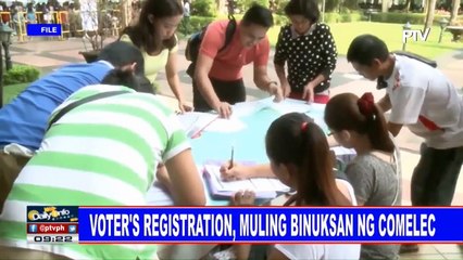 Download Video: Voters' registration, muling binuksan ng COMELEC