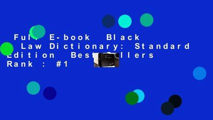 Full E-book  Black s Law Dictionary: Standard Edition  Best Sellers Rank : #1