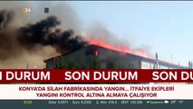 Konya'da silah fabrikasında yangından ilk görüntüler