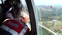 Bayram tatili öncesi jandarmadan tatil yollarında helikopterli denetim