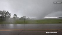Tornado whips across field, causes power flashes and plenty of damage