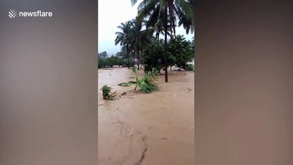Torrential flooding hits Luang Prabang, Laos