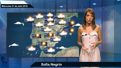 El pronóstico del tiempo para el miércoles 31 de julio.